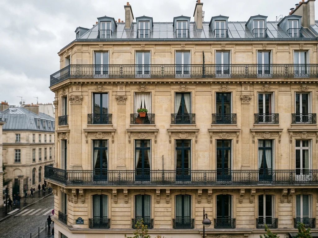 Façade haussmannienne illustrant l'analyse architecturale nécessaire pour décider d'un investissement immobilier méthodique.